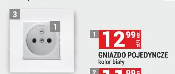 Gniazdo pojedyncze kolor biały seria osprzętu Simon 10 promocja w Merkury Market