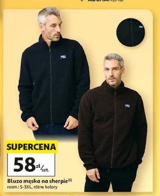 Bluza męska na sherpie Inextenso promocja w Auchan