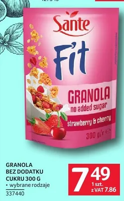 Granola bez dodatku cukru Sante Fit promocja w Selgros