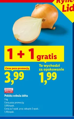 Cebula żółta polska promocja w Lidl
