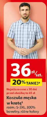 Koszula męska w kratę Inextenso promocja w Auchan