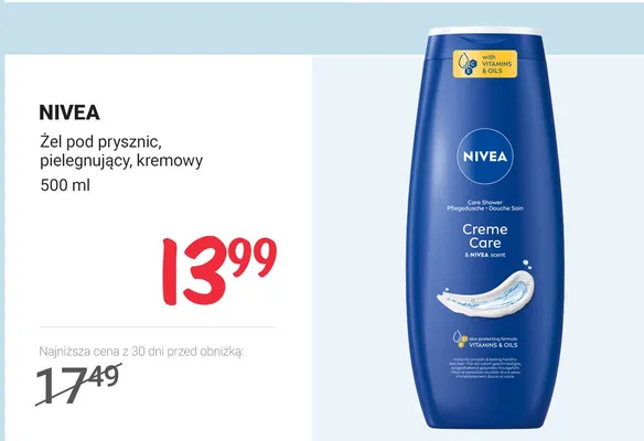 Żel pod prysznic Creme Care, pielęgnujący, kremowy, 500 ml promocja w Rossmann