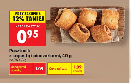 Pasztecik z kapustą i pieczarkami promocja w Biedronka