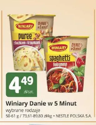 Danie w 5 Minut Winiary Spaghetti Bolognese promocja w Marketvita