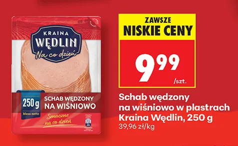 Schab wędzony na wiśniowo w plastrach Kraina Wędlin promocja w Biedronka
