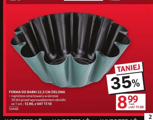 Forma do babki 22,5cm zielona promocja w Selgros