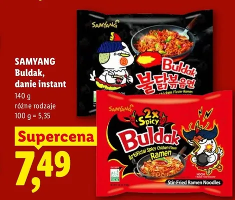 Danie instant Buldak Samyang Hot Chicken promocja w Lidl
