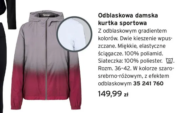 Odblaskowa damska kurtka sportowa promocja w Tchibo
