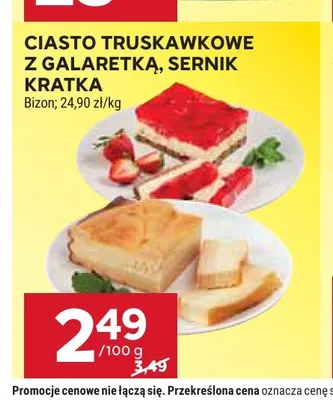 Ciasto truskawkowe z galaretką Bizon promocja w Stokrotka