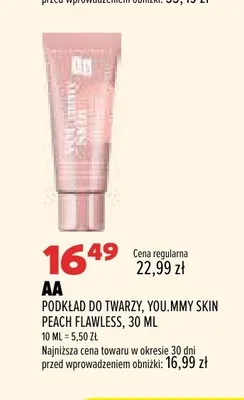 Podkład do twarzy AA You.mmy Skin Peach Flawless promocja w Drogerie Natura