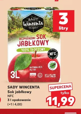 Sok jabłkowy NFC Sady Wincenta promocja w Kaufland