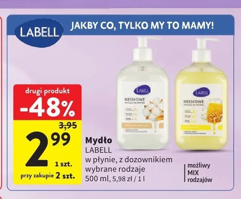 Mydło w płynie kremowe Labell Bawełna promocja w Intermarche
