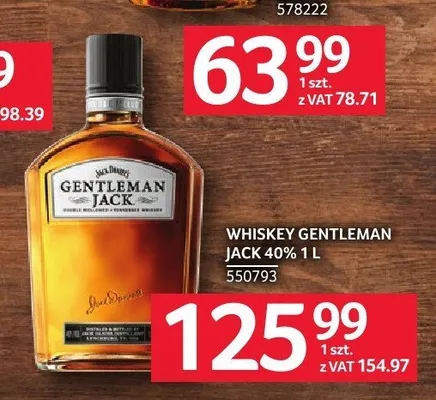 Whiskey Gentleman Jack 40% promocja w Selgros