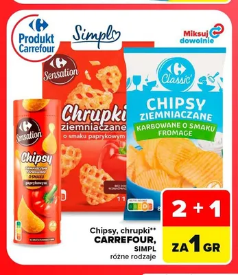Chipsy, chrupki Carrefour, Simpl promocja w Carrefour