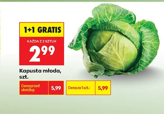 Kapusta młoda promocja w Biedronka