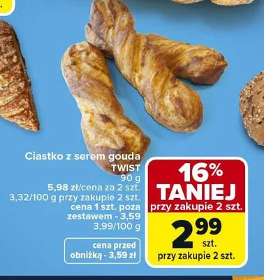 Ciastko z serem gouda TWIST promocja w Carrefour