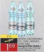 Woda Cisowianka 1.5 l Gaz., Niegaz. Naleczow Zdroj promocja w Wafelek
