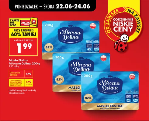 Masło ekstra Mleczna Dolina promocja w Biedronka
