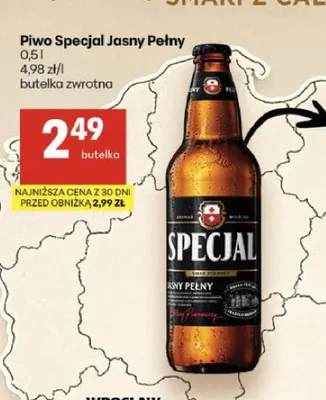 Piwo Specjal Jasny Pełny promocja w Delikatesy Centrum