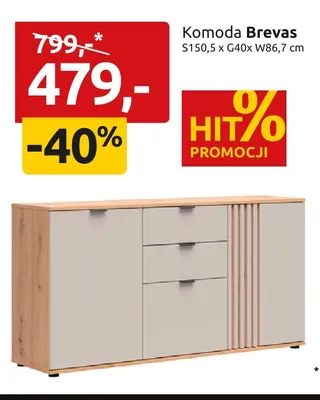 Komoda Brevas Black Red White promocja w Black Red White