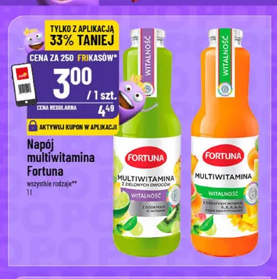 Napój multiwitamina z zielonych owoców Fortuna promocja w POLOmarket