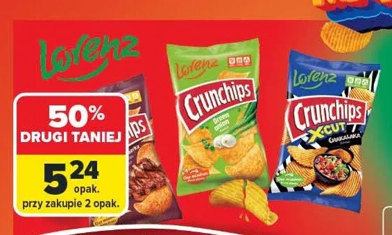 Chipsy crunchips Lorenz promocja w Carrefour