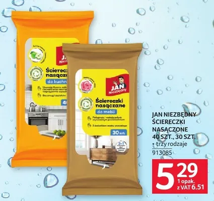 Ściereczki nasączane do kuchni Jan Niezbędny 40szt. promocja w Selgros