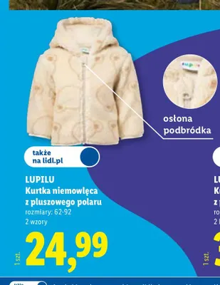 Kurtka niemowlęca z pluszowego polaru Lupilu promocja w Lidl