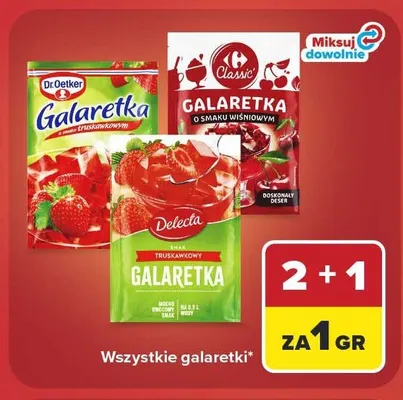 Galaretka truskawkowa Delecta promocja w Carrefour