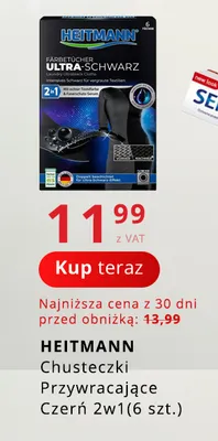 Chusteczki przywracające czerń Heitmann 2w1 promocja w Poczta Polska