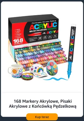 Markery akrylowe pisaki akrylowe z końcówką pędzelkową promocja w Amazon