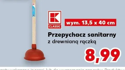 Przepychacz sanitarny z drewnianą rączką promocja w Kaufland