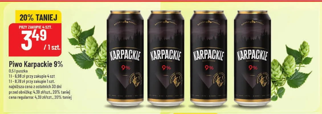Piwo Karpackie 9% promocja w POLOmarket