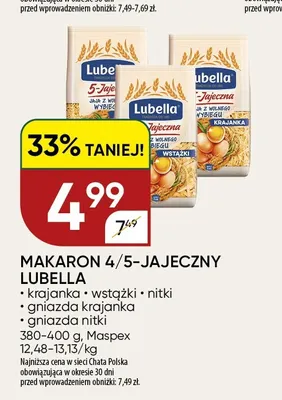 Makaron 4/5-jajeczny Lubella gniazda krajanka promocja w Chata Polska