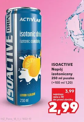 Napój izotoniczny Isoactive Activlab promocja w Kaufland