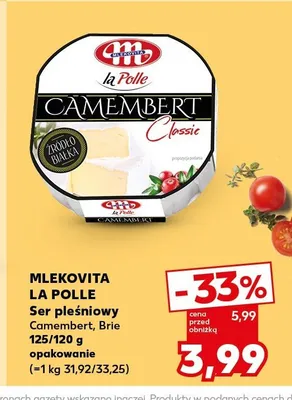 Ser pleśniowy Brie MLEKOVITA LA POLLE promocja w Kaufland