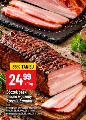Boczek paski mocno wędzony Rzeźnik Szymon promocja w POLOmarket