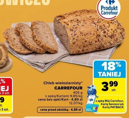 Chleb wieloziarnisty Carrefour promocja w Carrefour Market