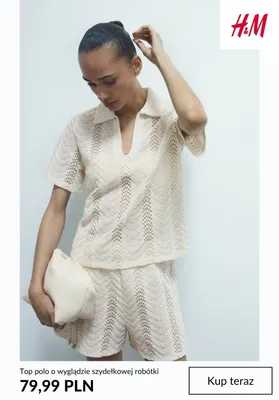 Top polo o wyglądzie szydełkowej robótki H&M promocja w H&M