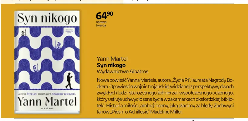 Książka Syn nikogo Yann Martel promocja w Empik