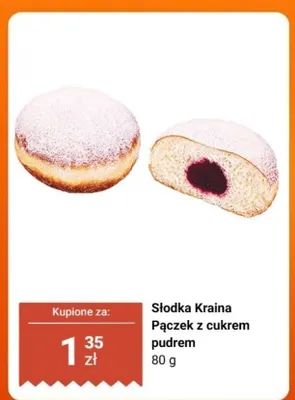 Pączek z cukrem pudrem Słodka Kraina promocja w Biedronka