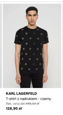T-shirt z nadrukiem Karl Lagerfeld czarny promocja w Lounge by Zalando