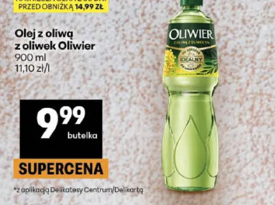 Olej rzepakowy z oliwą z oliwek Oliwier promocja w Delikatesy Centrum
