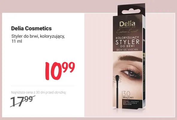 Styler do brwi koloryzujący Delia Cosmetics promocja w Rossmann