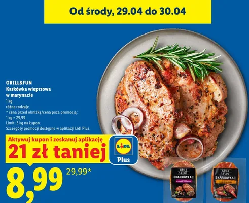 Karkówka wieprzowa w marynacie Grill&Fun promocja w Lidl