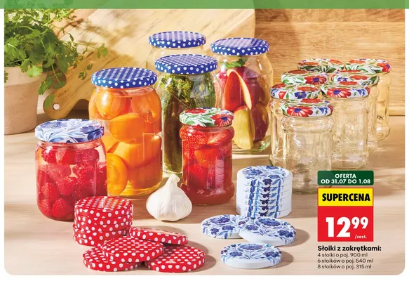 Słoiki z zakrętkami 6-pak 540 ml promocja w Biedronka