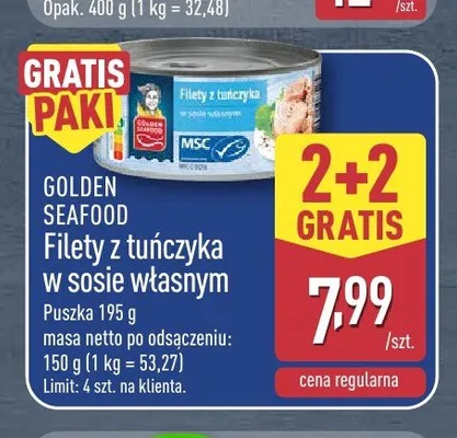 Filety z tuńczyka w sosie własnym Golden Seafood promocja w Aldi