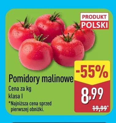 Pomidory malinowe polskie klasa I promocja w Aldi