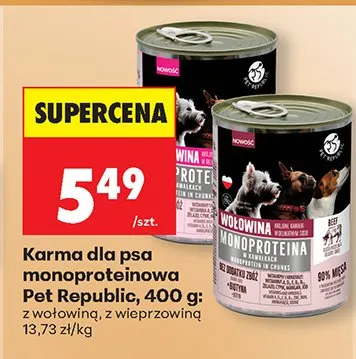 Karma dla psa wołowa/kurczak z wołowiną, z wieprzowiną promocja w Biedronka