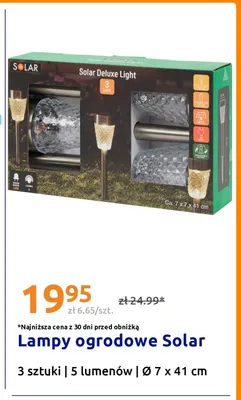 Lampy ogrodowe Solar 3-pak promocja w Action